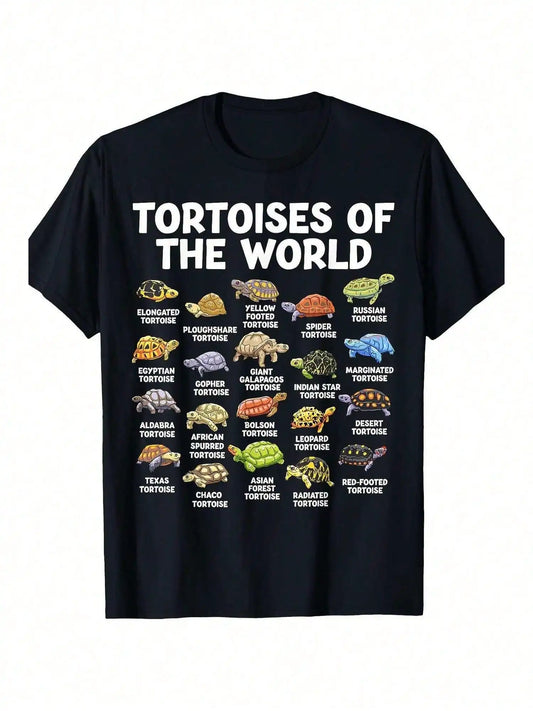 Men's Tortoises of the World Graphic Tee - 100% Cotton, Breathable