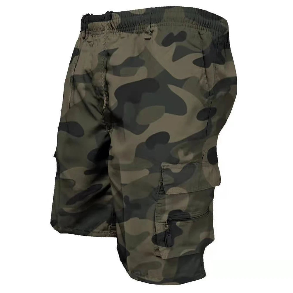 Men's Camouflage Cargo Shorts Casual Loose Work Tooling Shorts Summer Male's Outdoor Knee Length Short Pants