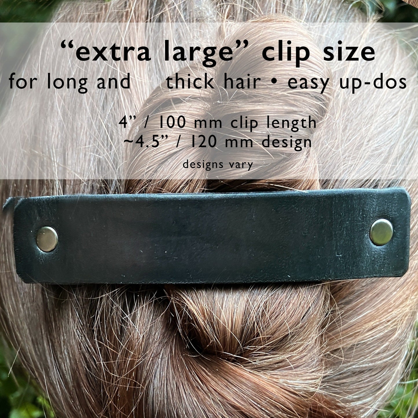 Black Barrette with Fancy Silver Filagree Studs-4