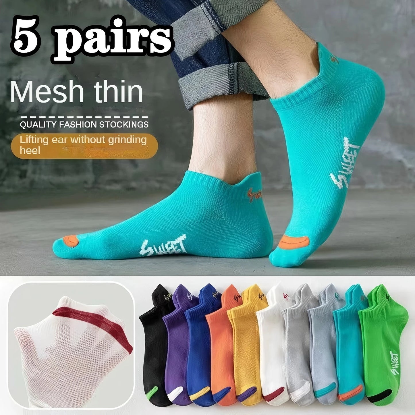 10 Pairs of Men's/women's Boat Socks, Plain Color, Anti Odor, Summer Ankle Socks, Casual and Breathable Low Waisted Socks