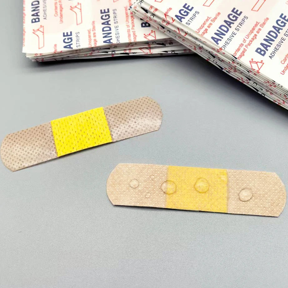 100Pcs Waterproof Breathable Cushion Adhesive Plaster Wound Hemostasis Sticker Band First Aid Medical Gauze