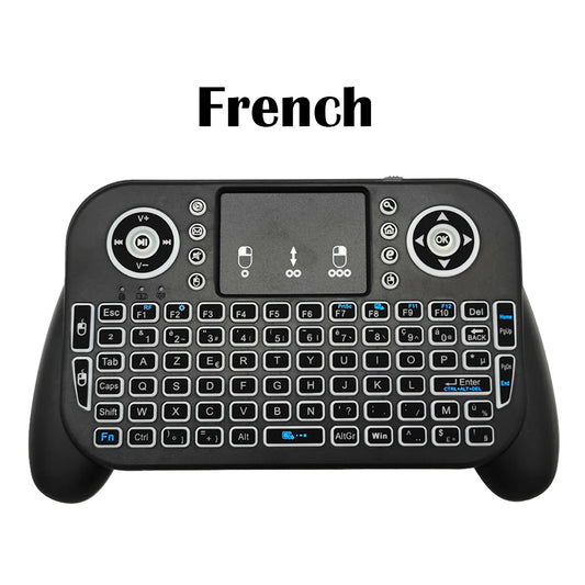 Mini Wireless Keyboard V8 2.4G Bluetooth 7 Color Backlit Portable Air Mouse Remote Control Touchpad for Android TV Box