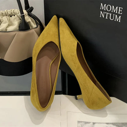 Bailamos Autumn Pointed Toe Women Sandals Sexy Shallow Slip On Pumps Shoes Fashion Thin High Heel Ladies Elegant Dress Shoes