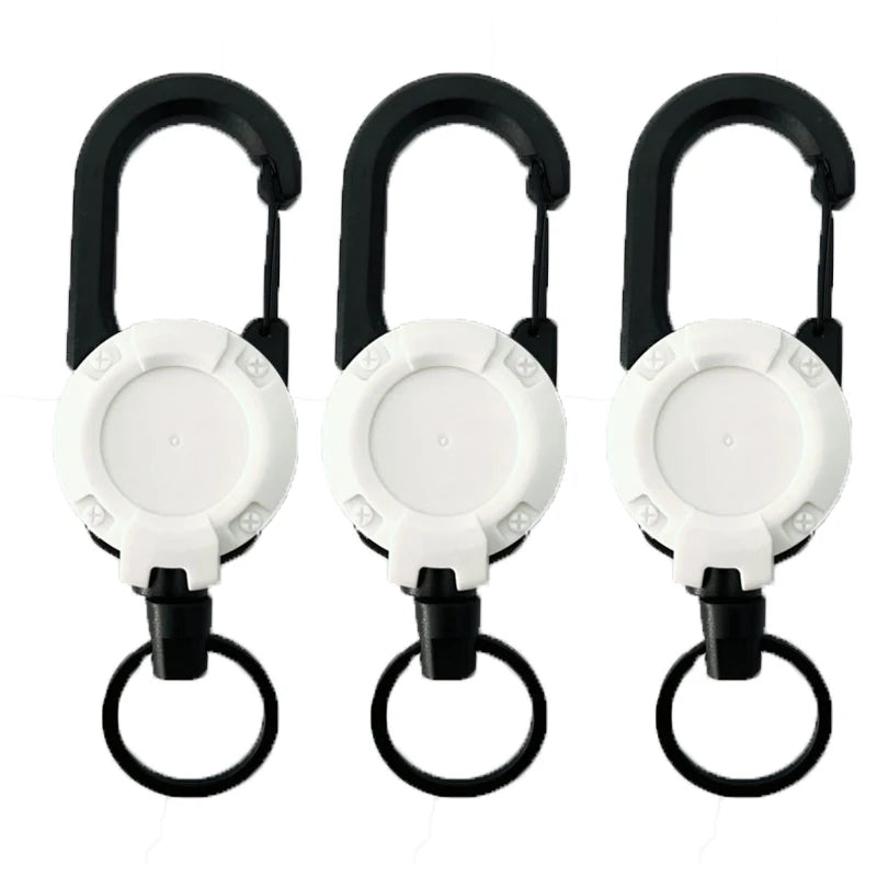 1/3Pcs Automatic Retractable Wire Rope Antitheft Easy-to-pull Buckle Rope Elastic Keychain Sporty Retractable Key Ring Anti Lost