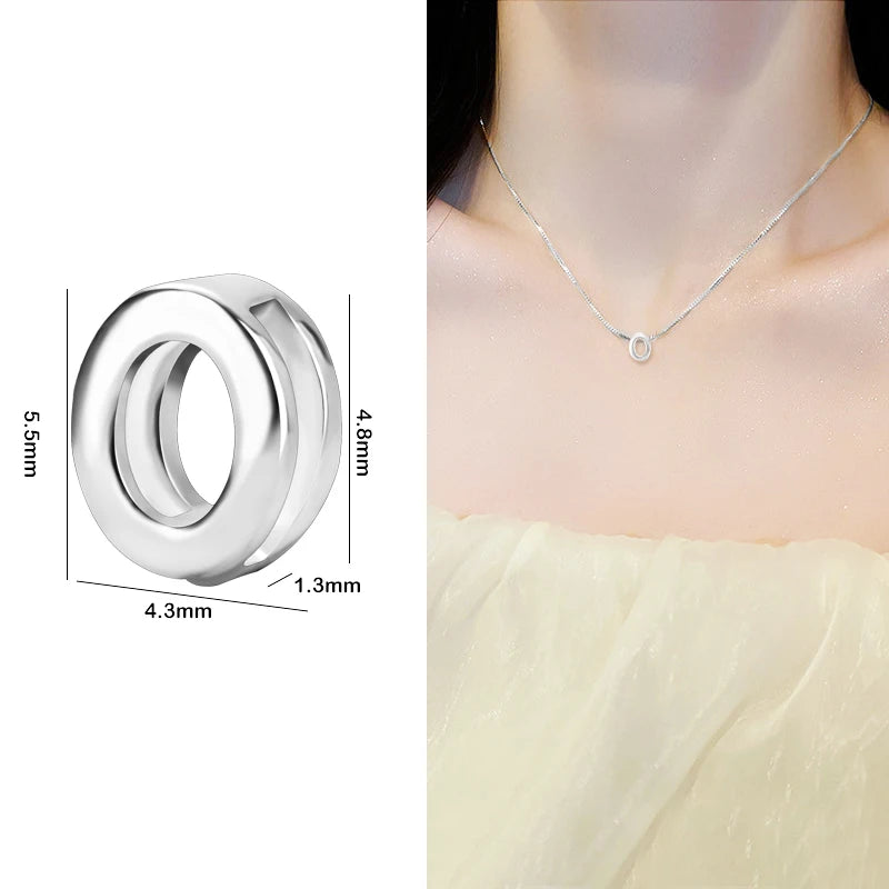 1PCS 925 Sterling Silver Letter Beads Silver Charms A-Z DIY Loose Initial Alphabe Letter Beads Fit Women Bracelet Making