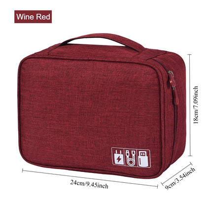 Cable Storage Bag Waterproof Digital Electronic Organizer Portable USB Data Line Charger Plug Storage Bag Travel Cable Organizer