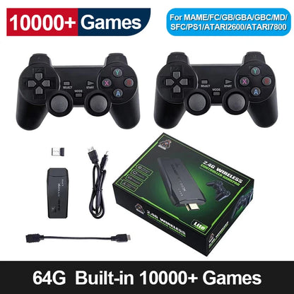 2025 NEW Video Game Consoles Built-in 10000 Retro Games Stick 2.4G Wireless Controller Mini Family 4k TV Video Gamestick For Kid