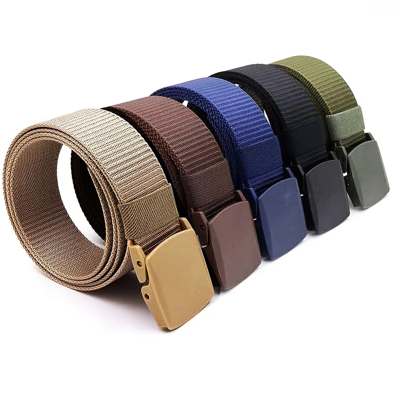Sleek Casual Belt: Durable Imitation Nylon, Anti-Static, With Easy-Adjust Buckle - Perfect For Everyday Fashion