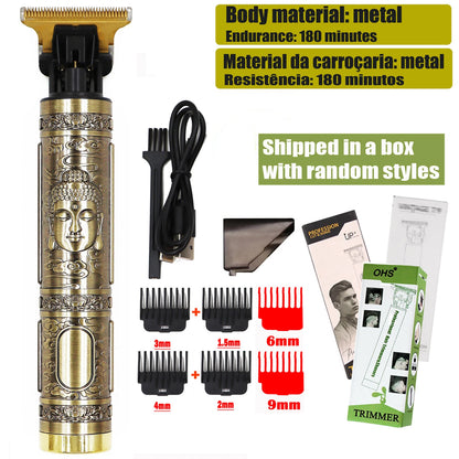 2025 T9 HairClipper Beard Shaving Body Hair Trimmer Clippers Electric Machine Men Haircut Machine 0mm Barber ShaverDragon Carved