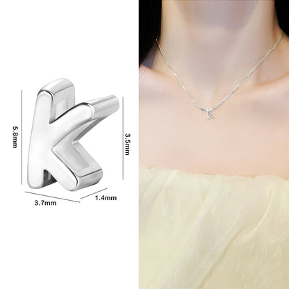 1PCS 925 Sterling Silver Letter Beads Silver Charms A-Z DIY Loose Initial Alphabe Letter Beads Fit Women Bracelet Making