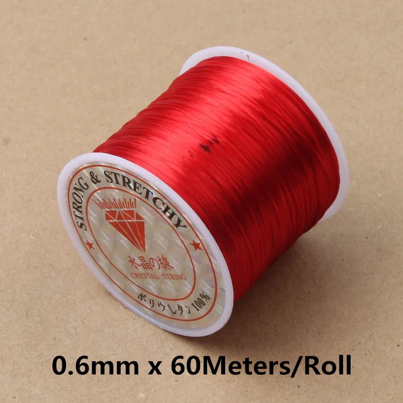 60M 0.5-1.2mm Strong Elastic Crystal Beading Cord Bracelet Necklace Stretch Thread String For Jewelry Making Diy Flexible Line