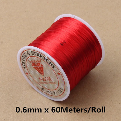 60M 0.5-1.2mm Strong Elastic Crystal Beading Cord Bracelet Necklace Stretch Thread String For Jewelry Making Diy Flexible Line