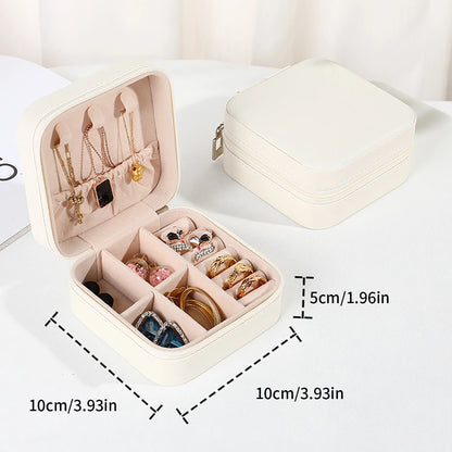 1PC Mini Fashion Travel Display Zipper Jewelry Storage Box Multifunctional For Necklace Bracelet Earrings Ring Storage Portable