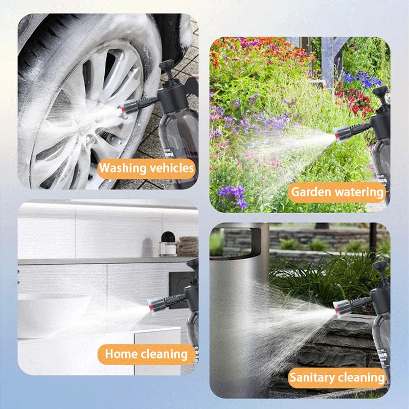 SEAMETAL 2L Car Wash Spray Bottle Foam Sprayer Hand Pump Foam Sprayer Car Air Pressure Spray Washer Auto Window Cleaning Tools