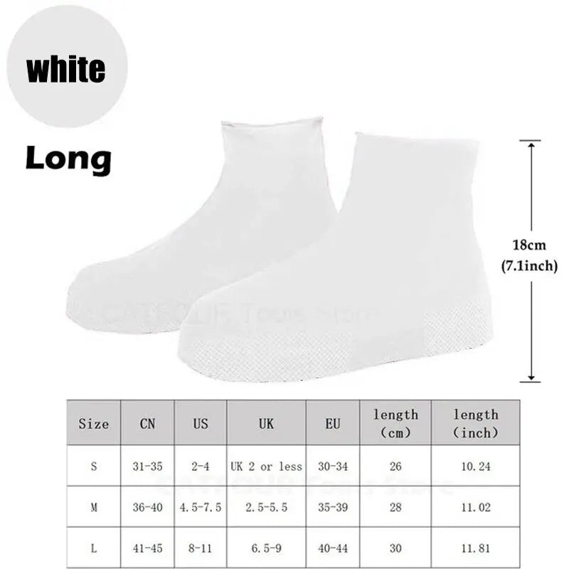 Waterproof Silicone Shoe Covers Protector Anti-Slip Boot For Outdoor Rainy Day Reusable Non-Slip Wear-Resistant Rain Shoe Covers