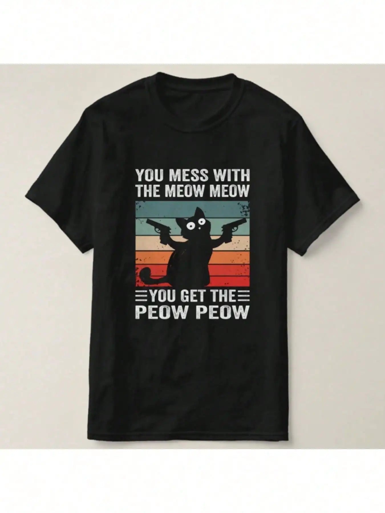 Funny Cat Cat Pattern T-Shirt