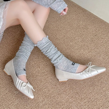 New 2025 Fashion Pointed Toe Women Flats with Shoes Soft Butterfly-Knot Female Slip on Footwear Shallow Ladies Flats Shoes