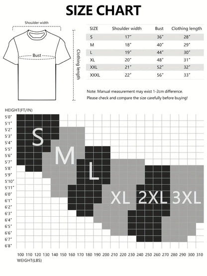 S-3XL Men'S T-Shirt Black Comfortable and Breathable Festival Gift