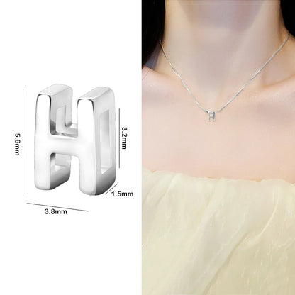 1PCS 925 Sterling Silver Letter Beads Silver Charms A-Z DIY Loose Initial Alphabe Letter Beads Fit Women Bracelet Making