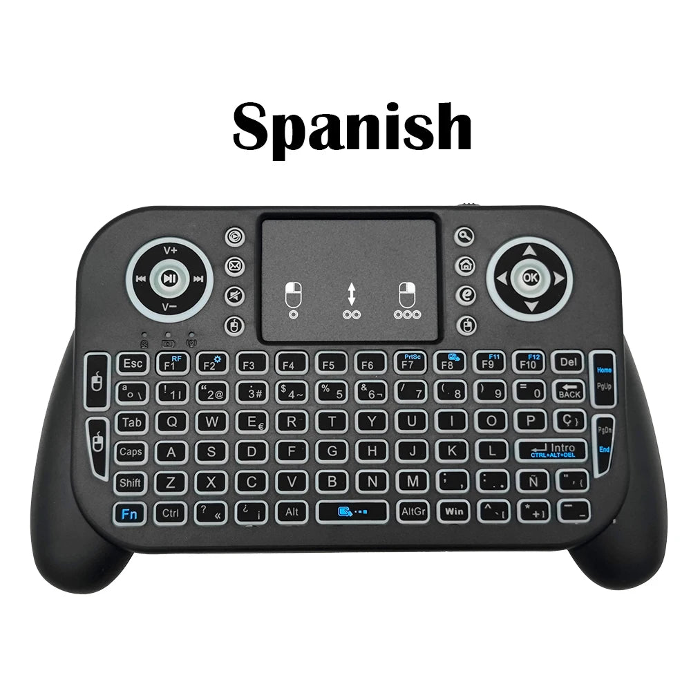 Mini Wireless Keyboard V8 2.4G Bluetooth 7 Color Backlit Portable Air Mouse Remote Control Touchpad for Android TV Box