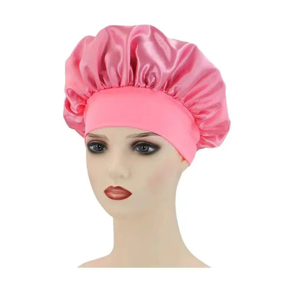 Wide-brimmed High Elastic Hair Band Female Pile Cap Autumn Lunar November Beauty Hair Care Hat Satin Nightcap