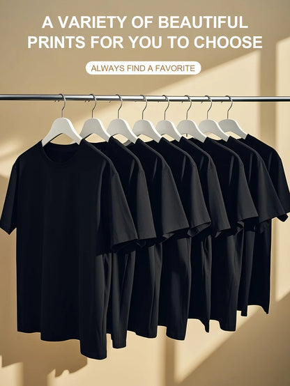 S-3XL Men'S T-Shirt Black Comfortable and Breathable Festival Gift