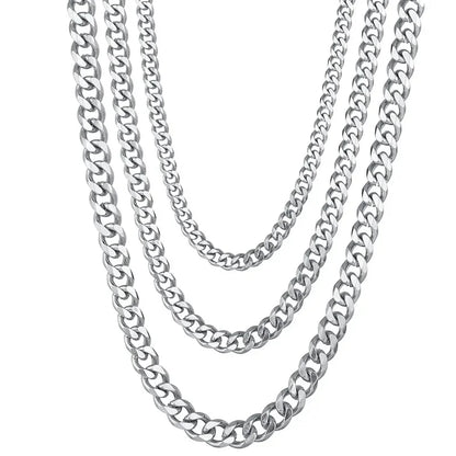 3.5-7MM Wide Stainless Steel Necklaces For Men Punk Cuban Link Chain Choker Women Hip Hop Fashion Party Jewelry Accessories