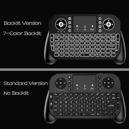 Mini Wireless Keyboard V8 2.4G Bluetooth 7 Color Backlit Portable Air Mouse Remote Control Touchpad for Android TV Box
