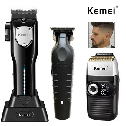 Kemei-Professional Hair Clipper Kit, Electric Shaver, Male Hair Cutting Machine, Men's Trimmer Machine, KM-2299, KM-2026,KM-5083