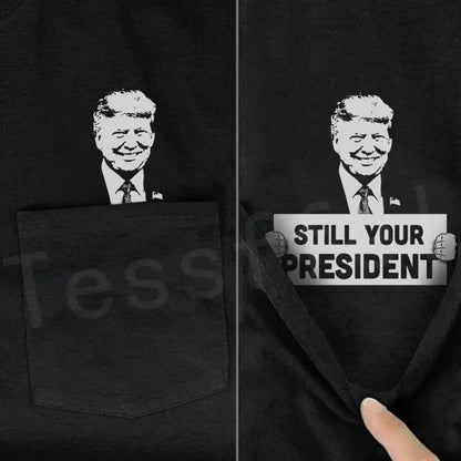 2020Newest NewFashion Donald Trump Pocket T-shirt Funny Harajuku Streetwear Summer Casual Cotton Tops Tees Short sleeve Shirt N1
