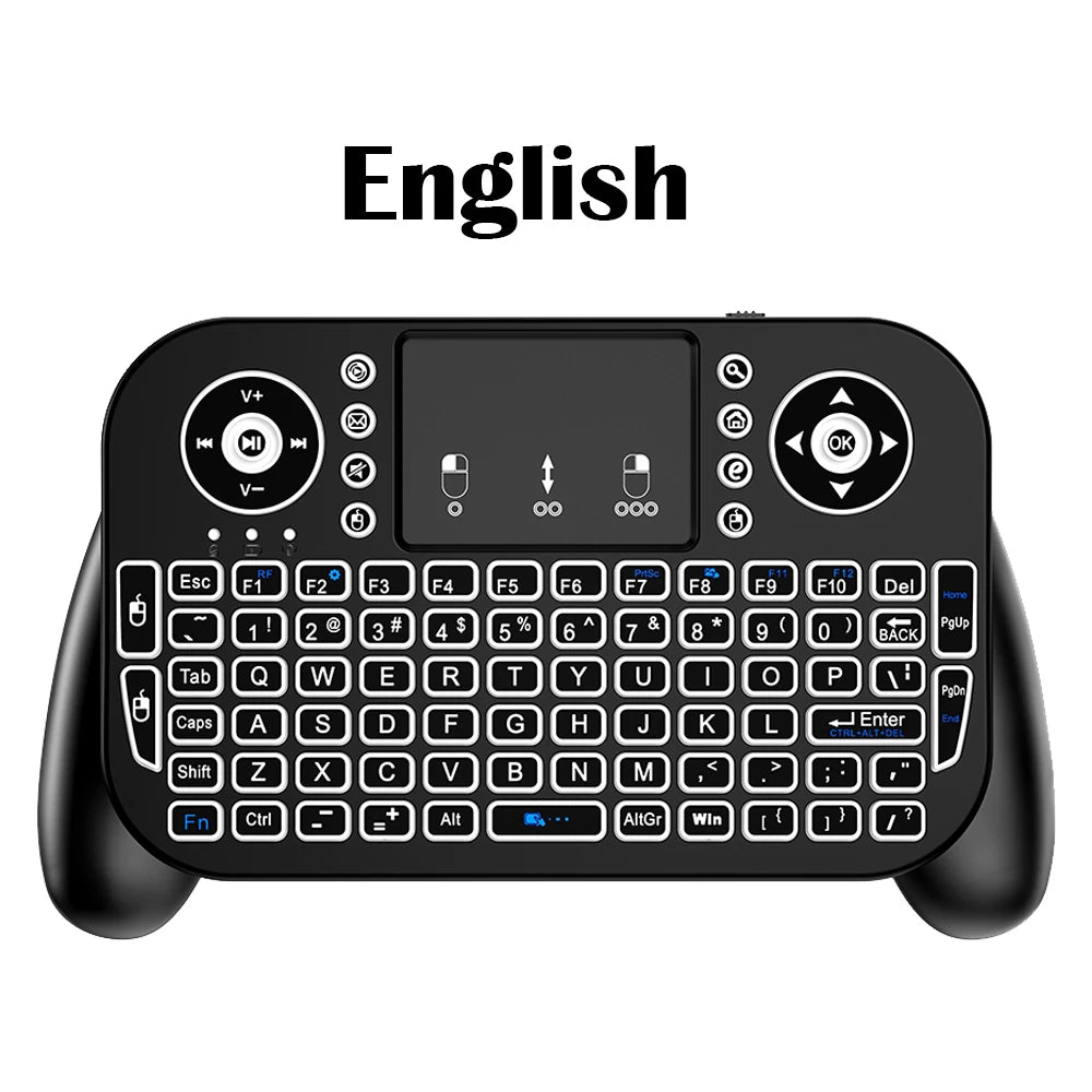 Mini Wireless Keyboard V8 2.4G Bluetooth 7 Color Backlit Portable Air Mouse Remote Control Touchpad for Android TV Box