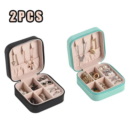 1PC Mini Fashion Travel Display Zipper Jewelry Storage Box Multifunctional For Necklace Bracelet Earrings Ring Storage Portable