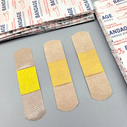 100Pcs Waterproof Breathable Cushion Adhesive Plaster Wound Hemostasis Sticker Band First Aid  Medical Gauze