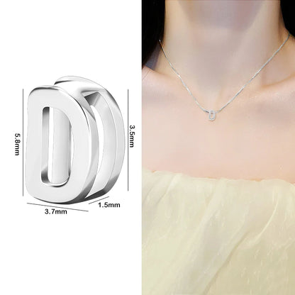 1PCS 925 Sterling Silver Letter Beads Silver Charms A-Z DIY Loose Initial Alphabe Letter Beads Fit Women Bracelet Making