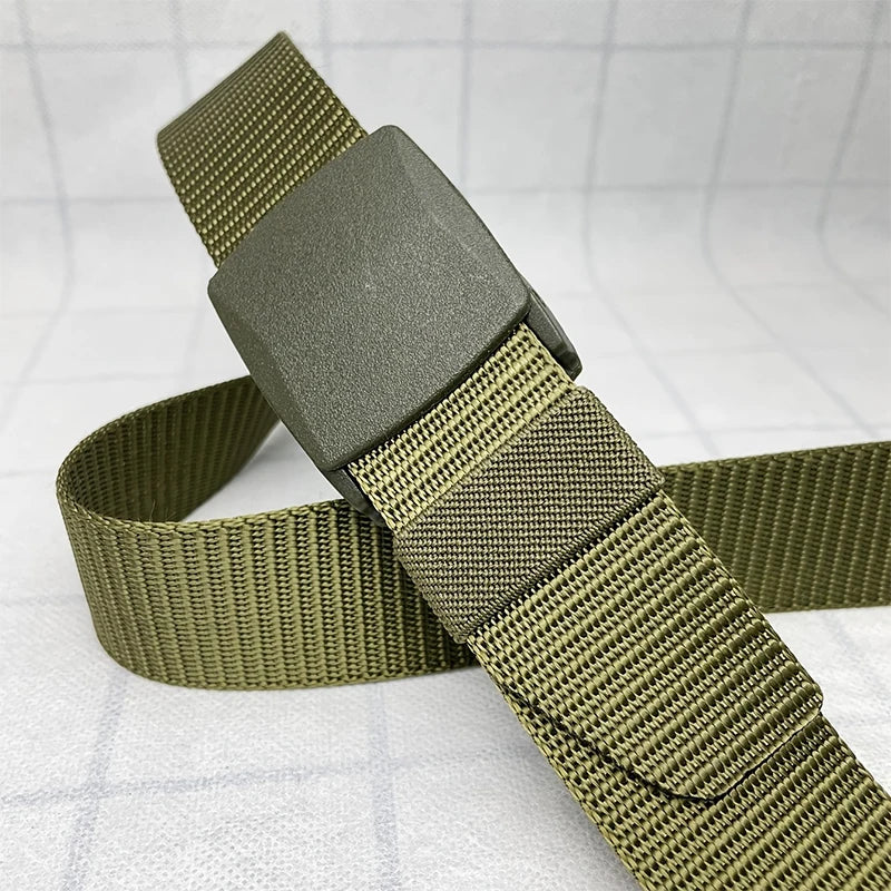 Sleek Casual Belt: Durable Imitation Nylon, Anti-Static, With Easy-Adjust Buckle - Perfect For Everyday Fashion