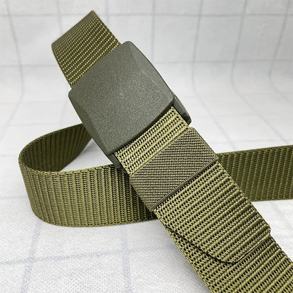 Sleek Casual Belt: Durable Imitation Nylon, Anti-Static, With Easy-Adjust Buckle - Perfect For Everyday Fashion