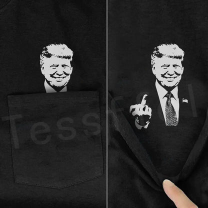 2020Newest NewFashion Donald Trump Pocket T-shirt Funny Harajuku Streetwear Summer Casual Cotton Tops Tees Short sleeve Shirt N1