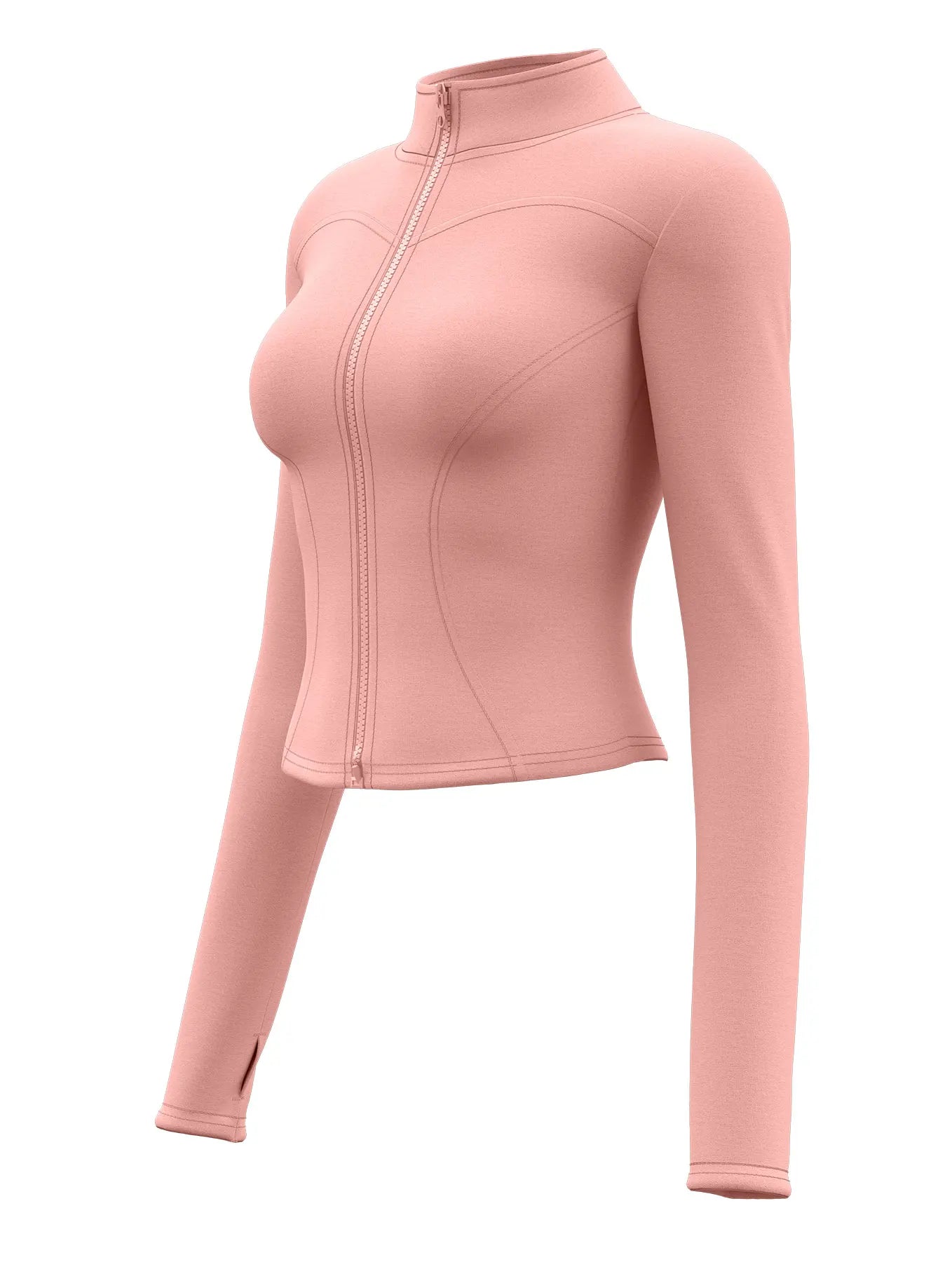 High Quality Waist Slimming Training Tops Women's  Tight Stand Collar Full Zipper long Sleeves Fitness Running Yoga shirts