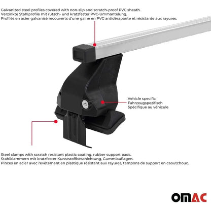 Smooth Roof Racks Cross Bars Carrier for Ford Fusion Sedan 2013-2020 Gray 2Pcs Anti-Theft for Travel Kayak Canoe Surf Ski Snowb