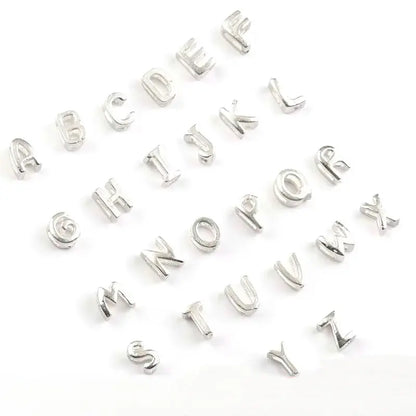 1PCS 925 Sterling Silver Letter Beads Silver Charms A-Z DIY Loose Initial Alphabe Letter Beads Fit Women Bracelet Making