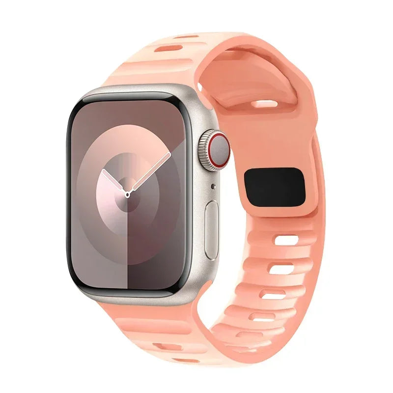 Silicone Sport Strap For Apple Watch Band 49mm 45mm 44mm 42mm 40mm 41mm 38 correa bracelet iwatch Series 9 8 7 6 5 4 3 se ultra