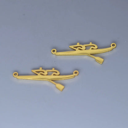 3pcs Kayaking Rowing Pair Charm Pendants Making DIY Stainless Steel Handmade Finding Jewelry