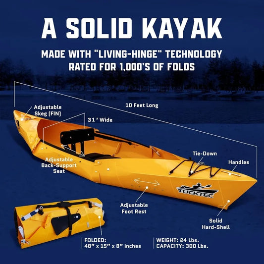 Tucktec 10' PRO Foldable Kayak - Full Size Folding Kayak - Portable Kayak for Adults - Made in USA