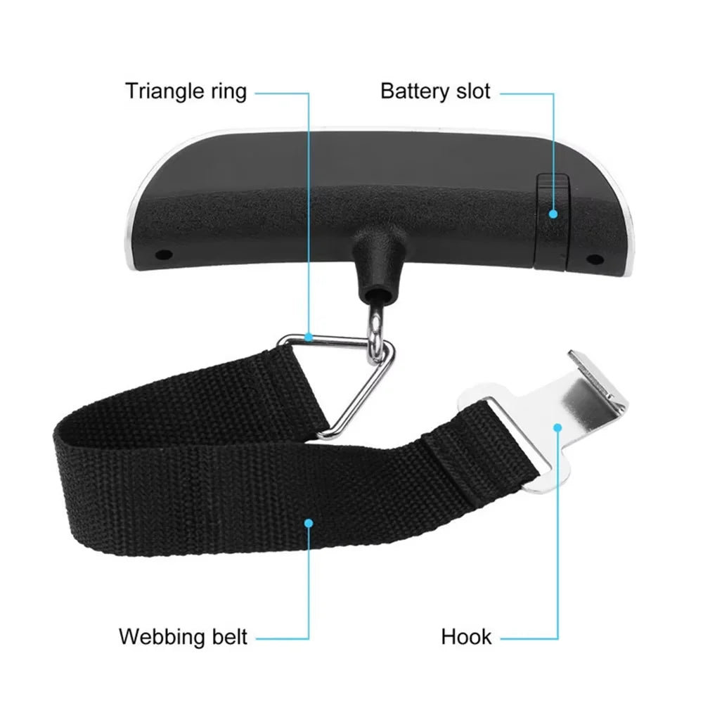 50kg Portable Hanging Scale Electronic Hand Luggage Scale Digital Display Suitcase 110lb Travel Baggage Bag Weighing Tools