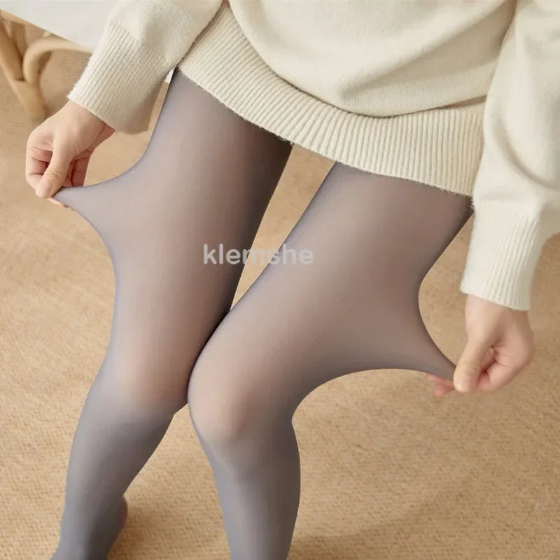 Cosplay Tights Winter Warm Leggings Mesh Stockings Sexy Slim Translucent Pantyhose Nylon High Waist Elastic Thick Sock Pants