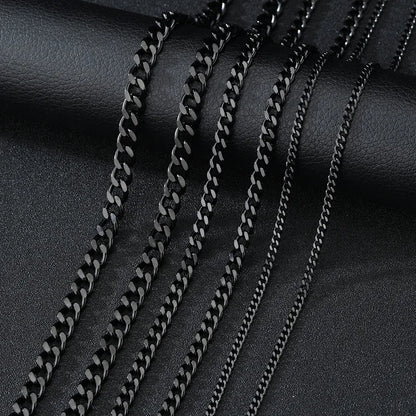 3.5-7MM Wide Stainless Steel Necklaces For Men Punk Cuban Link Chain Choker Women Hip Hop Fashion Party Jewelry Accessories