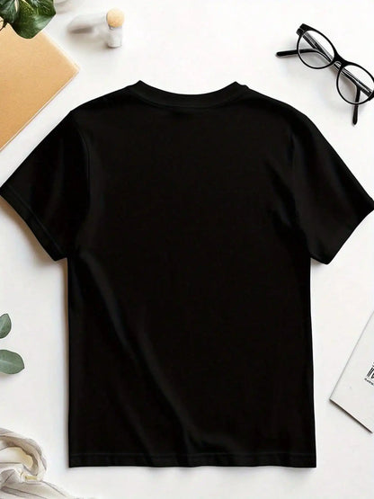 Shih Tzu Trick Graphic T-Shirt, 100% Cotton Crew Neck Tee, Casual Short Sleeve Pullover with Di