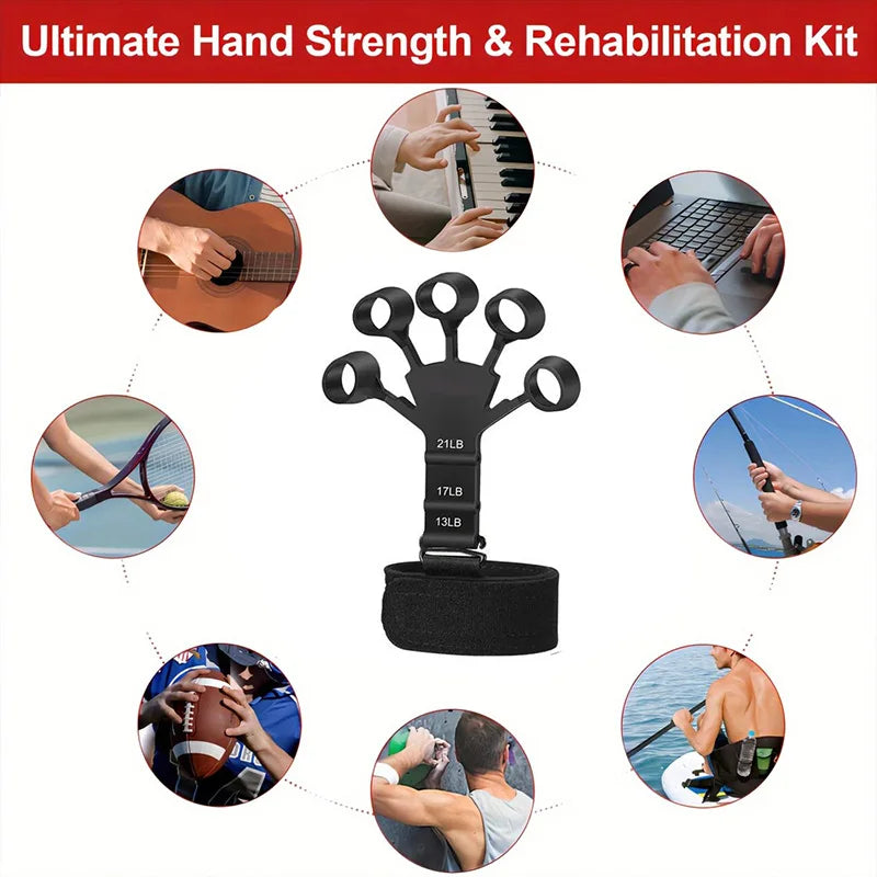 New Silicone Finger Trainer 5 Finger Wrist Stretcher Finger Strength Recovery Flexion and Extension Vein Trainer