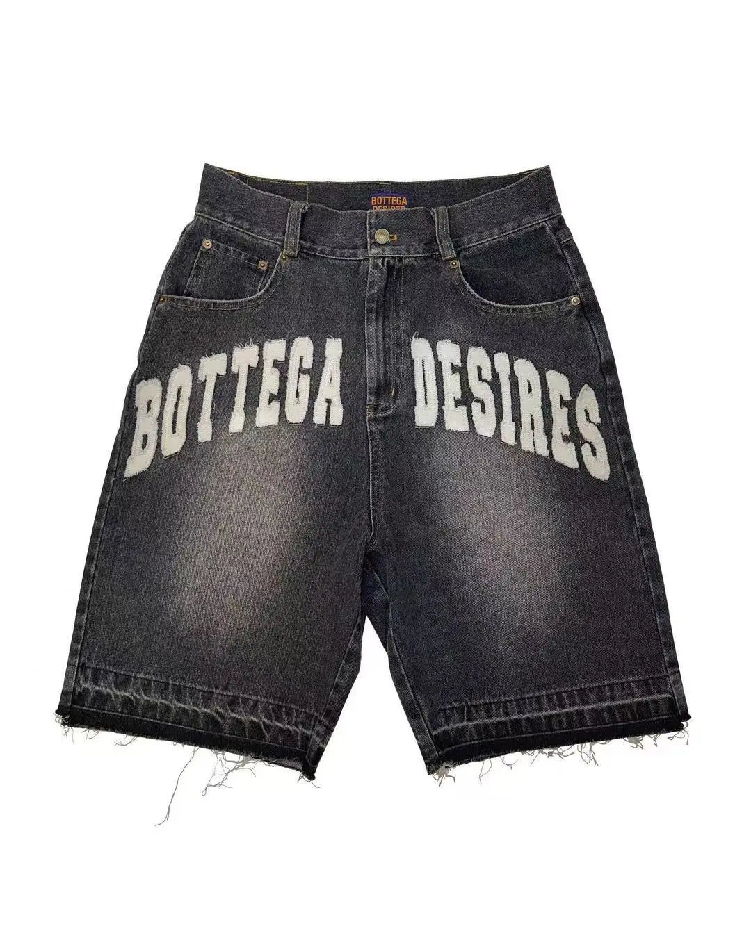 Bottega Desires Trend Men's Fried Street Loose Five-point Pants Fashion Trendy Brand Retro Y2k Letter Denim Shorts Baggy Jeans