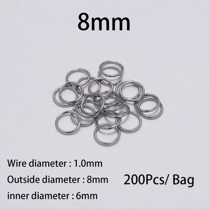 30-200Pcs 3-25mm Stainless Steel Split Ring Open Single Loops Jump Rings Connectors for DIY Jewelry Making Findings Accessories